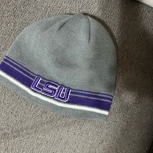LSU Purple & Gray Beanie Hat